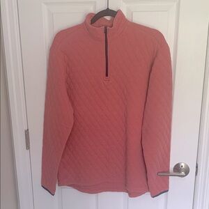 J. Crew Quilted Sweatshirt in Coral